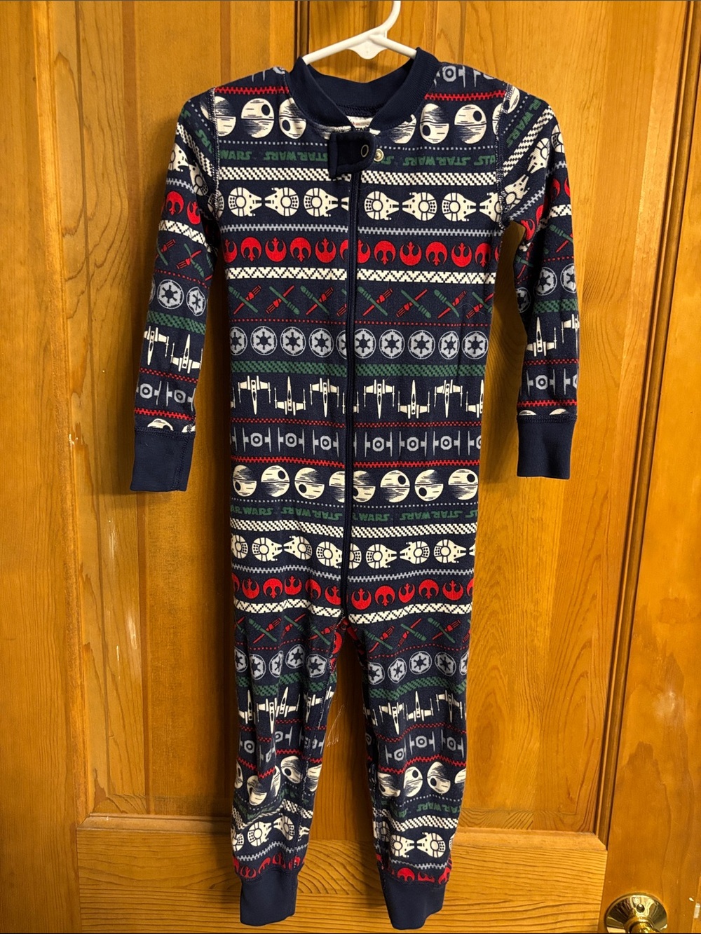 Hanna Andersson Navy Blue Star Wars Patterned Double Zip Pajamas